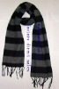 Polar fleece winter striped scarf