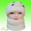 Wholesale Lady fashion winter hat with scarf