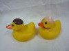 vinyl duck with winter hat and scarf