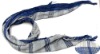 Wholesale blue polyester check scarf