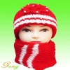 Wholesale Lady fashion winter hat with scarf