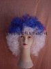sports fans short afro colorful wigs