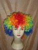 Wholesale colorful short afro curly fans sports wigs/hot sell fans wigs