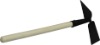 garden hoe with wooden handle hand tool