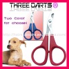 Wholesale Professional Small Blue & Red Plastic Handle Pet Nail Scissors