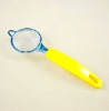 Tea strainer with plastic handle