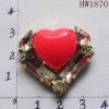 red hearted acrylic shoe buckle