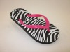 Wholesale kids girls flip flops slippers with zebra stripe