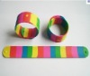Wholesale Fashion silicone rainbow slap bracelet with CE And RoHs