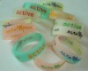 Wholesale Silicone Bangle with Colorful Printing, Customized Designs are Accepted