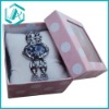 Wholesale New fashion pink color and white spot paper watch case