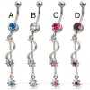 Wholesale Fancy Jeweled Belly Rings,316LVM Bdoy Jewelry Piercing Navel Ring