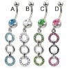 Wholesale Fancy Jeweled Belly Rings,316LVM Bdoy Jewelry Piercing Navel Ring