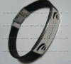 fashion metal silicone bracelet