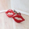 Wholesale sexy red lip earring metal alloy jewelry painted