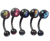 Wholesale Dangling Double CZ Gem Belly Ring