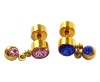 Wholesale Dangling Double CZ Gem Belly Ring