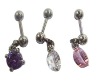 Wholesale Dangling Double CZ Gem Belly Ring