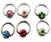 Wholesale Dangling Double CZ Gem Belly Ring