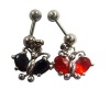 Wholesale Dangling Double CZ Gem Belly Ring