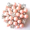 Wholesale Jewelry pearl and rhinestone beaded Brooch