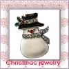 Wholesale hot selling festival christmas enamel snow brooch jewelry gift