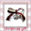 Wholesale red christmas enamel flower brooch jewelry gift