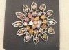 Wholesale Fashion filagree flower alloy brooch with rhinestone