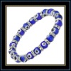 Wholesale 2011 fashion stretch cobalt evil eye silver bracelet