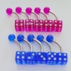 UV body piercing jewelry dice belly ring