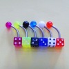 UV body piercing jewelry dice belly ring