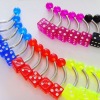 UV body piercing jewelry dice belly ring
