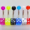 UV body piercing jewelry dice belly ring
