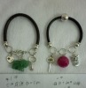 Wholesale Leather megentic clasp nature stone Bracelet
