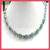 Wholesale Stainless Steel aqua bead Necklace