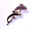 dolphin fashion rhinestone brooch