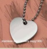 Wholesale fashion silver heart dog tag pendant/charm dog tag pendant