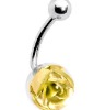 Wholesale yellow rose stainless belly rings body Jewelry