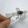Wholesale Double finger rings with cross mark Latest design jewellery products
