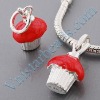 Wholesale Silver plated red cake pandent charm UC198-2