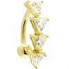 Wholesale gold zircon 316 belly rings body jewelry