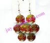 Wholesale fashion metal printed pendant earrings