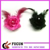 magnetic flower brooches wiht feather