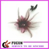 Wholesale farbic handmade flower brooches with feather