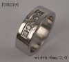 Wholesale Stainless steel CZ ring/ CZ steel ring