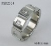 Wholesale 316 surgical stainless steel ring/CZ steel ring