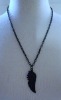Wholesale black angel wing pendant neckalce