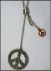 fashion jewelry pendant necklace with peace sign