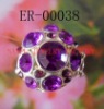clear purple acrylic alloy silver plating stretch ring