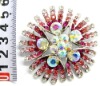 Wholesale floral AB and pink crystal brooch